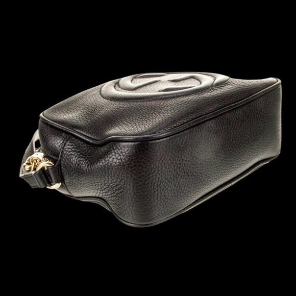 AUTHENTIC GUCCI SOHO DISCO SMALL BLACK LEATHER CROSSBODY BAG “GG” LOGO - Picture 3 of 7